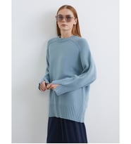 LCW Modest Yeşil Bisiklet Yaka Oversize Kadın Triko Tunik