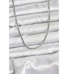316L Çelik Zincir Gümüş Renk 60 cm Yılan Zincir Kadın Kolye - TJ-BKO10681