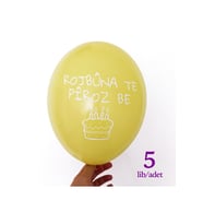 Kürtçe Doğum Günü Balonu - SARI (5 adet) - Rojbuna Te Piroz Be 12 inç - 30 cm (Çok Renkli-Multı)