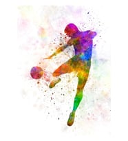 Tablo Ahşap Poster Dekoratif Tekme Uçan Adam Futbol Futbolcusu