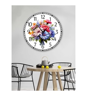 Retro Tasarımlı Duvar Saati 35x35 Cm (Desenli)