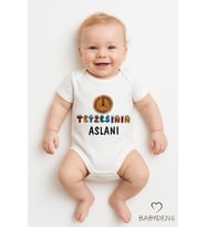 Teyzesinin Aslanı Yazılı Bebek Body  %100 Pamuk Çıtçıtlı Tulum Zıbın  Unisex 0-3-24 Ay (Beyaz)
