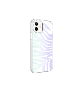 Apple iPhone 12 Uyumlu Kılıf Zore M-Blue Desenli Kapak (Siyah - Beyaz)