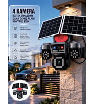 SIM Kart Destekli 4 Kameralı Akıllı Dış Mekan Güvenlik Kamerası