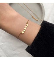 Kişiye Özel 925 Ayar Gümüş Mama Bileklik (Gold)