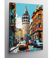 Kanvas Tablo Galata Kulesi Pop Art