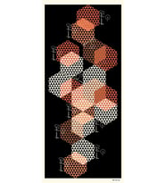 Geometrik Desen Pavia Seri Şal Eşarp Askısı ile Birlikte 90X200 cm Beyaz Siyah T