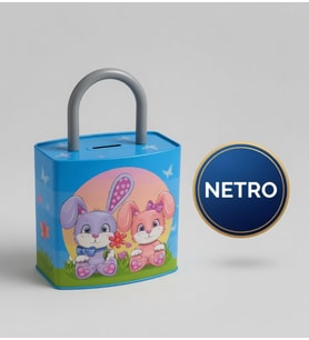 KİLİT Şeklinde Dev Boy Kumbara 26x17 Cm Hediyelik Metal Kumbara KAPAKLI kolay açılabilir model