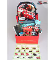LİSANSLI CARS GIFT BOX 12 PARÇA ANAOKULU ÇANTASI,500 ML MATARA VE KIRTASİYE SETİ (Kırmızı)