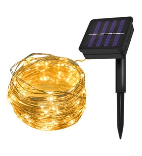 Monozone Solar 100 Led 12Metre Güneş Enerjili Bahçe Ev Parti Perde Süsü Aksesuarı Noel Yılbaşı Ağacı Işığı Ip65