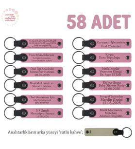 Pembe & S Kahve, Kurumsal Ziyaretlerde Hediye Edilen, 58'li, Firma Logolu ve İsimli Deri Anahtarlık