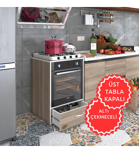 Kenzlife ankastre modülü kabini argon crd fırın ocak dolabı çekmeceli sabit tabla (Karışık)
