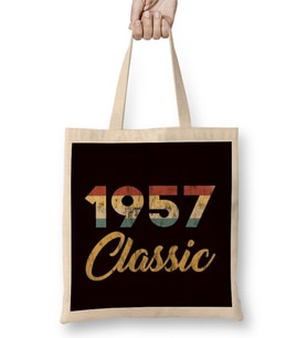 63 rd Birthday Gift for Men And Women 1957 Classic Party Birth Anniversary Bez Çanta Uzun Saplı