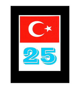 Türkiye Bayraklı Erzurum 25 Plaka Kodu Ön Cam Sticker