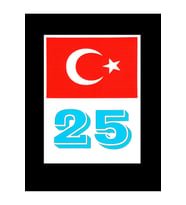 Türkiye Bayraklı Erzurum 25 Plaka Kodu Ön Cam Sticker
