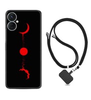 Tecno Spark 9T Kılıf Silikon Boyun Askılı İpli Desenli Silikon Red Moon 1710