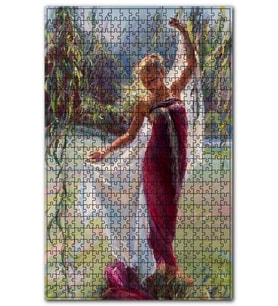 Cakapuzzle Daniel Gerhartz Kırmızılı Kadın Yağlı Boya Puzzle Yapboz MDF (Ahşap) (120 Parça)