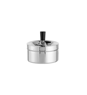 Şık Metal Hazneli Küllük, Gümüş Renk, 12 cm, Modern Tasarım