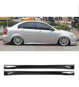 Hyundai Accent Era Yan Marşpiyel Seti Plastik 2 Adet Mat Siyah 2006 2007 2008 2009 2010 karlık+ek+bodykit