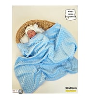Nohut Kız / Erkek Bebek Battaniyesi & Kundağı Çift Katlı %100 Pamuklu Çok Amaçlı Örtü 90x85cm BTN11003 (Mavi)
