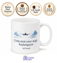 Pilot İçin Mesajlı Hediyelik Baskılı Kupa Bardak Seyahat Hediyesi