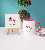 Patolog Kupa Bardak Kırmızı Dekoratif Taş Baskı