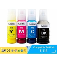 Xplus ® pson 112 Ecotank L15160 1 Set 4 Renk Ithal Muadil Pigmentli Mürekkep Seti Siyah 127 ml - Renkliler 70 ml (Çok Renkli)