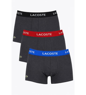 Lacoste Motion Microfiber Erkek 3lü Logolu Boxer Antrasit