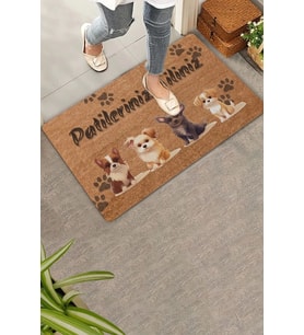Valerine Life Dörtlü Sevimli Köpekler Patilerinizi Silin Kapı Önü Paspası 45x70cm