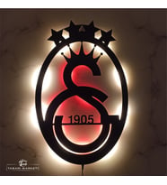 Tasarı Marketi Galatasaray GS Led Işıklı Mdf Ahşap Dekoratif Taraftar Tablo (Siyah)