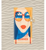 Erayshome Hediyelik Hello Summer Desenli Baskılı Plaj Banyo Havlusu