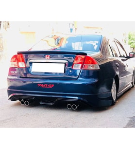 Honda Civic Vtec 2 Makyajsız Custom Arka Ek Mat Siyah Plastik 2001 2002 2003 2004