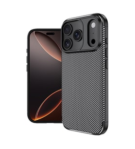 Apple iPhone 17 Pro Kılıf Karbon Silikon Case Kapak (Siyah)