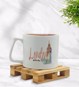 BK Gift Kişiye Özel London Tasarımlı Middle Beyaz Kupa Bardak Model 2