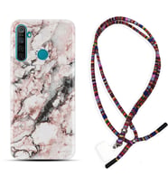 Realme 5i 5 Pro 6i 7 Pro 8 Kılıf Boyun Asklı Rasta Silikon Colorfull Marble 2 1389
