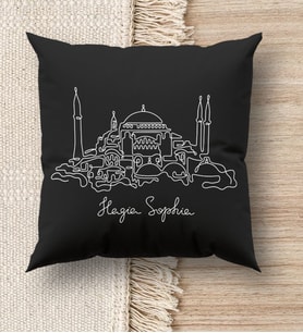 BK Gift İstanbul Tasarımlı Premium Kumaş Siyah Kırlent Yastık, Ev Hediyesi, Ev Dekorasyonu, Dekoratif Hediye (Model 5)