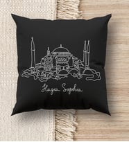 BK Gift İstanbul Tasarımlı Premium Kumaş Siyah Kırlent Yastık, Ev Hediyesi, Ev Dekorasyonu, Dekoratif Hediye (Model 5)