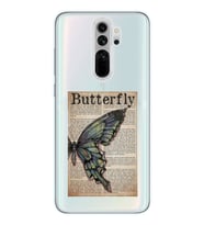 Redmi Note 8 Pro Uyumlu Butterfly Tasarımlı Şeffaf Telefon Kılıfı