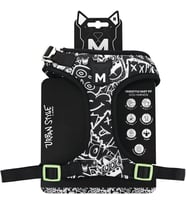 Urban Style Siyah/Beyaz Easy Fit Köpek Göğüs Tasması (M)