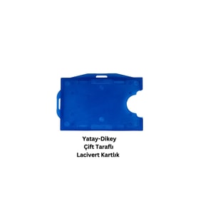 Lacivert Yatay Dikey Çift Taraflı Kart Koruyucu