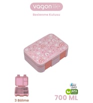 700 ML Tek Kat Sızdırmaz,Karışmaz Üç Bölmeli Çocuk Beslenme Kutusu -FFB096-700 (Pembe)