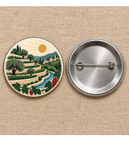 Battir Terasları Filistin Temalı 58 mm İğneli Rozet