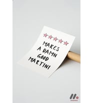 Martini Tipografi Posteri, Çerçevesiz Yüksek Kalite Duvar Afişi - Mutfak Dekorasyonu