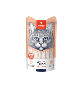 Wanpy Ton Balıklı Somonlu Sindirim Sistemi Destekleyici Sıvı Ödül Maması 25x14 gr (Çok Renkli)