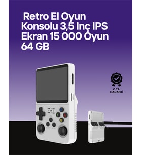 R36S 64 GB Retro Oyun Konsolu – Çoklu Emülatör Desteği, Linux Tabanlı Açık Sistem