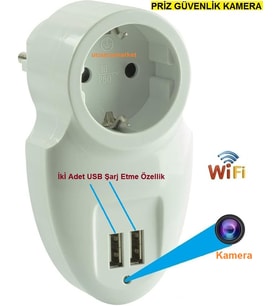 Priz Wifi Ev Güvenlik Kamerası (Dünyanın Heryerinden Canlı Izlenir+Kayıt Yapar)