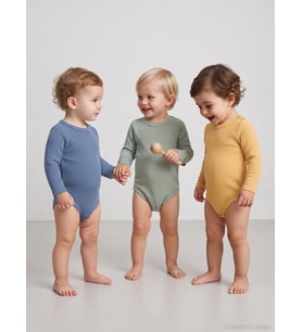 Minidamla Uzun Kol Basic 3'lü set 1-18 Ay Çıtçıtlı Badi - Sarı