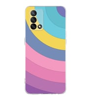 PrintiFy Oppo A74 Uyumlu Kamera Korumalı Renk Cümbüşü B Tasarımlı Şeffaf Silikon Kılıf