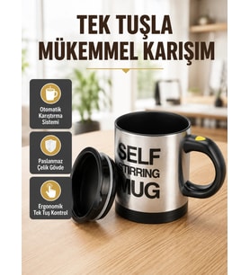 Akıllı Kendi Kendini Karıştıran Termal Kupa – Paslanmaz Çelik