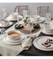 Keramika Nordic Mat Beyaz Yemek Takımı 18 Parça 6 Kişilik 022